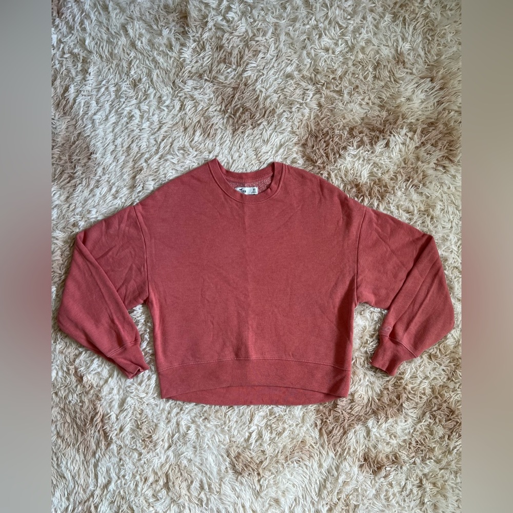 Hollister Solid Crew Neck Sweatshirt